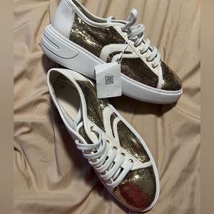 GEOX respira gold sequin sneakers sneakers